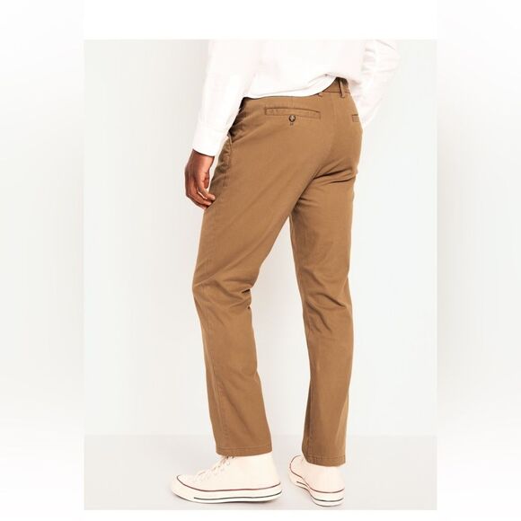 Old Navy Tan Athletic Built in Flex Stretch Chino khaki Pants Size 30X30 - Picture 2 of 10